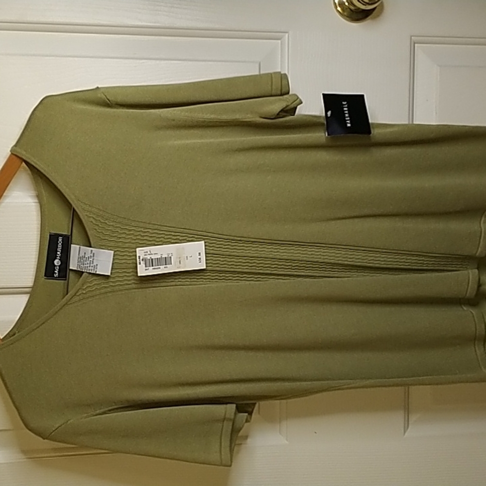 Sag Harbor Blouse Size Large Green NWT